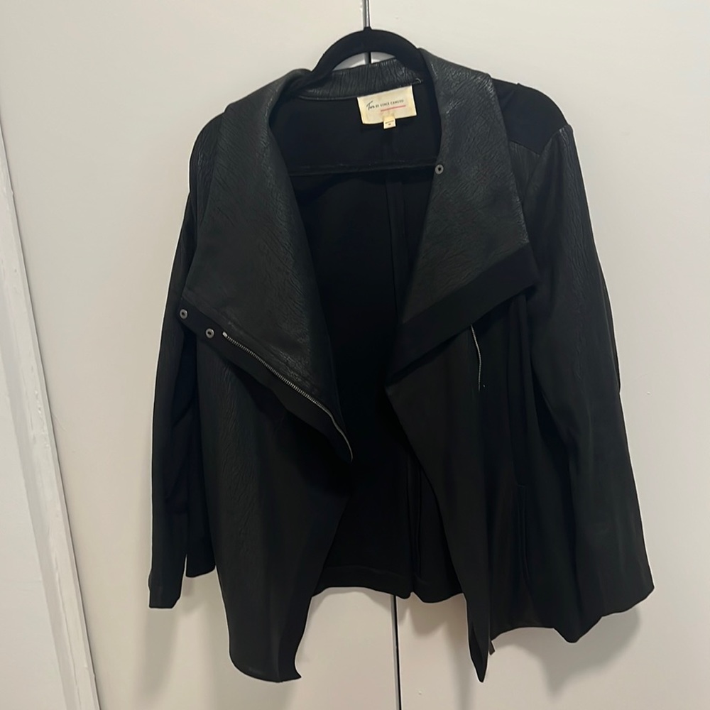 Faux leather fall jacket